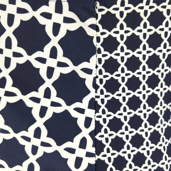 Merona Tankini Top Swimsuit Navy Blue Print Padded Bra Tie Halter - Picture 2 of 8